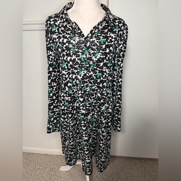 Boden Dresses & Skirts - Boden Black and Green Patterned Dress size 10R
